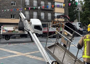 Camió bolcat amb treballadors ferits
