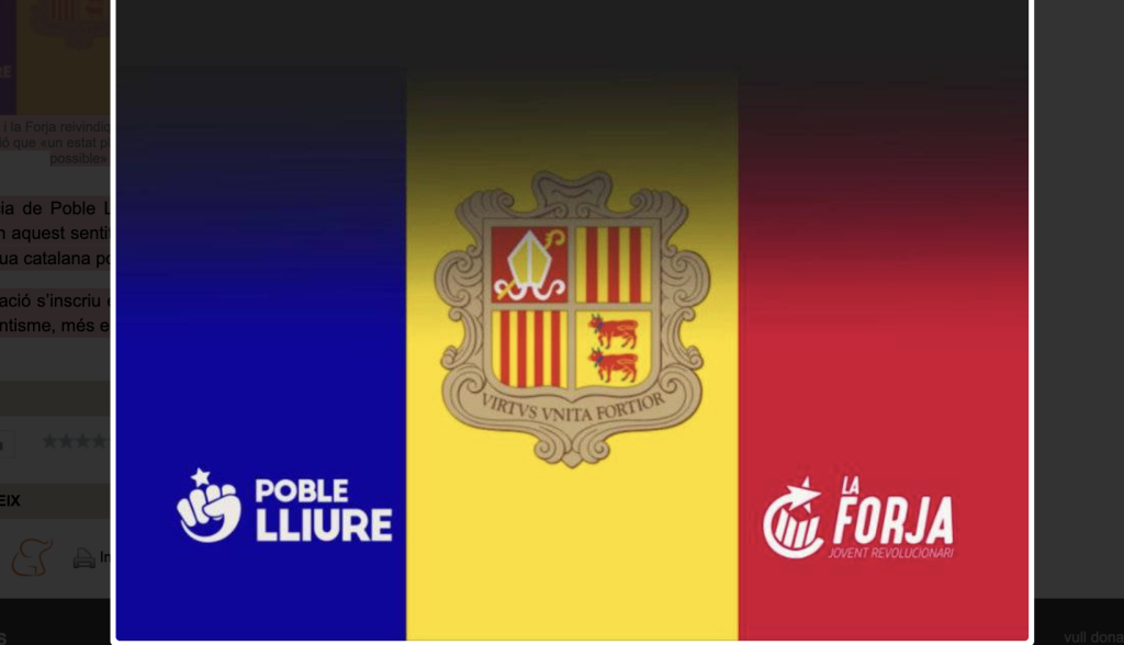 Imatge del missatge dels grups independentistes / Xarxes