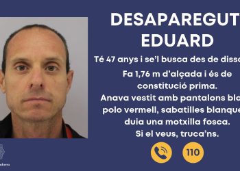 Fotografia compartida per la policia de l'home desaparegut. Foto: Policia d'Andorra