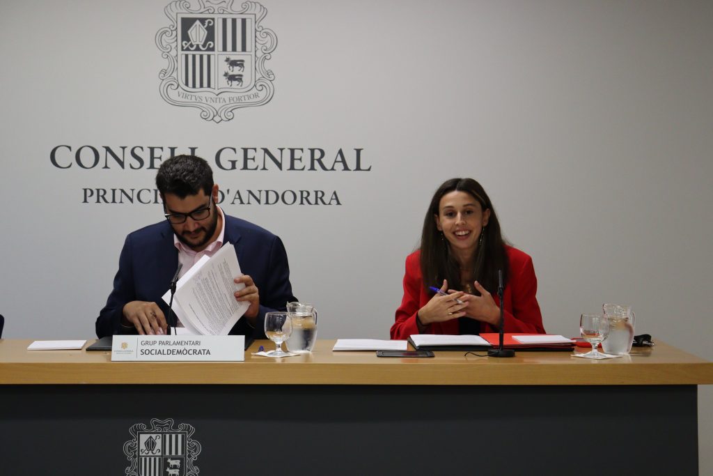 Pere Baró i Laia Moliné en roda de premsa. Foto: Consell General