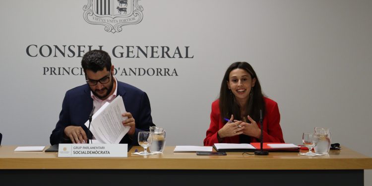 Pere Baró i Laia Moliné en roda de premsa. Foto: Consell General