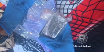 Droga comissada al traficant. Foto: Policia d'Andorra