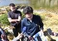 El ministre de Medi Ambient, Agricultura i Ramaderia, Guillem Casal, durant l'atenció als mitjans.