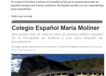 Polèmica per l'ús del castellà a l'ensenyament andorrà i català.