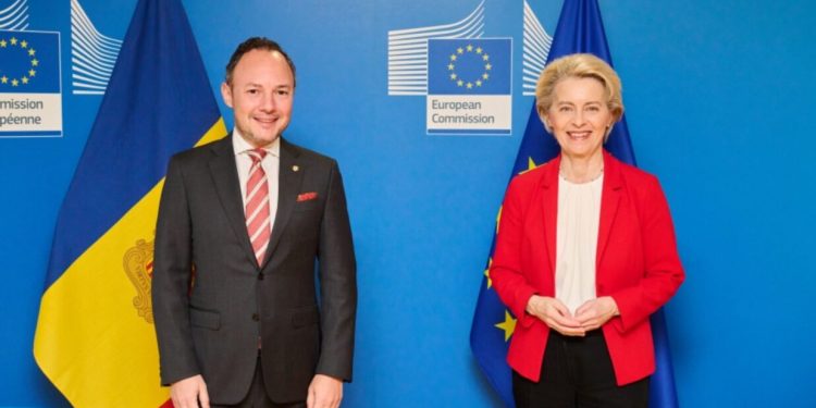 El cap de Govern d’Andorra, Xavier Espot, i la presidenta de la Comissió Europea, Ursula von der Leyen / Govern