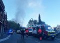 Serveis d'emergència a la zona de l'incendi. Foto: A T. (ANA)