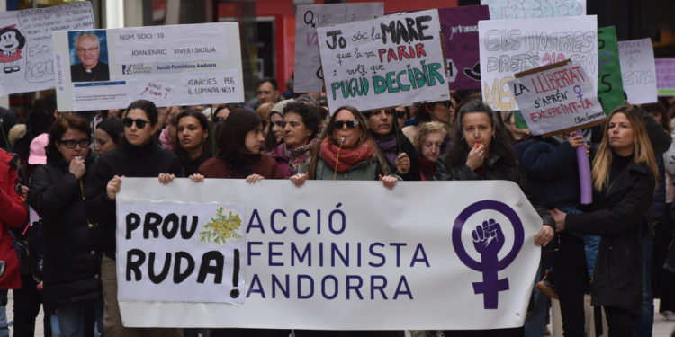 Un moment de la manifestació del 8M d'enguany.