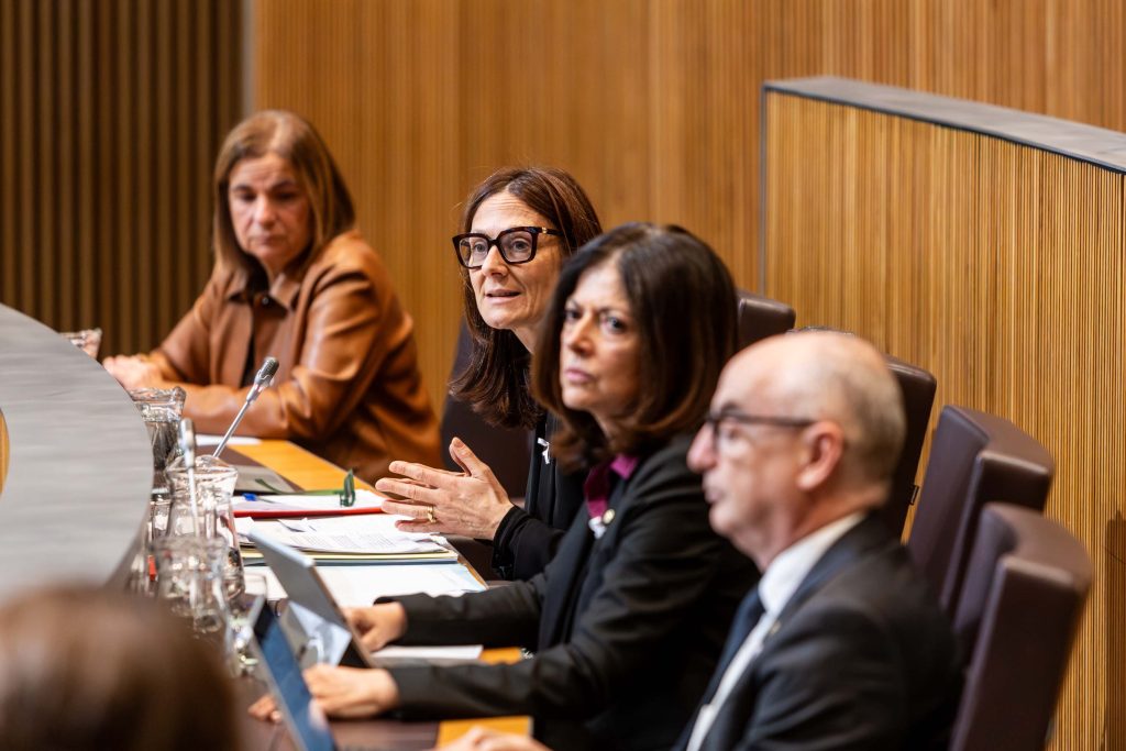 La ministra de Justícia i Interior, ester Molné, durant la seva intervenció. Foto: Consell General