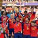 La selecció espanyola aixecant el títol de campiona del món. Foto: David Ramos/Getty Images