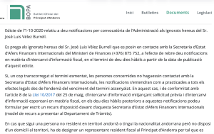 Notificació al BOPA de la investigació fiscal a Vélez Burrell / BOPA