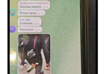Imatge d'un dels missatges de la crida a la violència a Barcelona dissabte / Cedida