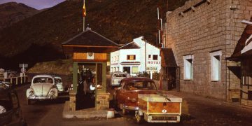 Imatge de la frontera hispanoandorrana entre el 1965 i el 1970. Foto: Arxiu Nacional d'Andorra FFP_2215 (1965)