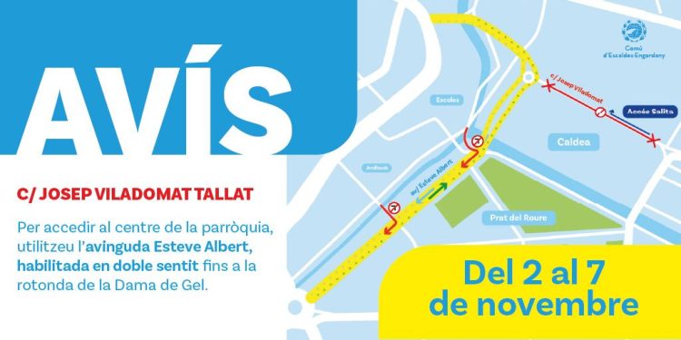 L'avís del comú d'Escaldes-Engordany.