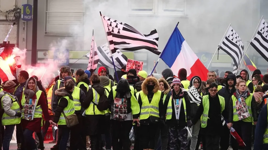 Imatge d'una manifestació d'avui a França / Xarxes