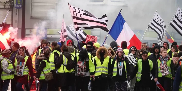 Imatge d'una manifestació d'avui a França / Xarxes