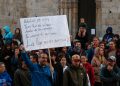 Manifestació per l'habitatge a la Seu. Foto: ACN