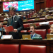 El síndic general, Carles Ensenyat, durant la Conferència Europea de Presidents de Parlaments.