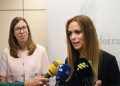 La secretària d’Estat d’Igualtat i Participació Ciutadana, Mariona Cadena i la secretària d’Estat d’Economia, Treball i Habitatge, Laura Camps, abans de la roda de premsa. Foto: SFGA