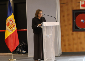 La ministra d’Afers Socials, Trini Marín, durant la celebració de la Festa Magna.