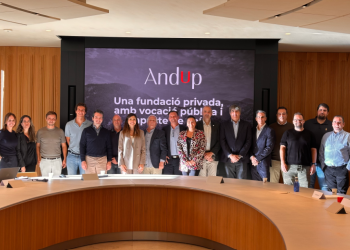 Els participants al primer Esmorzar de Fundadors de la Fundació AndUp..