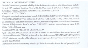 Imatge de l'aute notarial on la dona de Miquel es queda amb 6,7 milions. Foto: Arxiu.